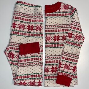 Festive Christmas Red and White Snowflake poinsettias Pajamas Holiday Time 3t